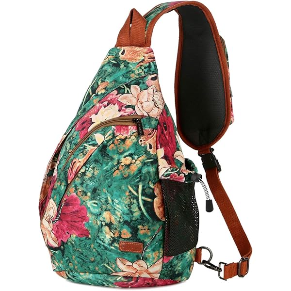 Amazon.com: Black Butterfly Bohemian Floral Canvas Sling Bag  display picture 1