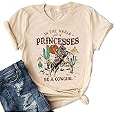 Women's Vintage Cowgirl T Shirt - Western Graphic Tee Tops for Rodeo Outfits & Country Concerts