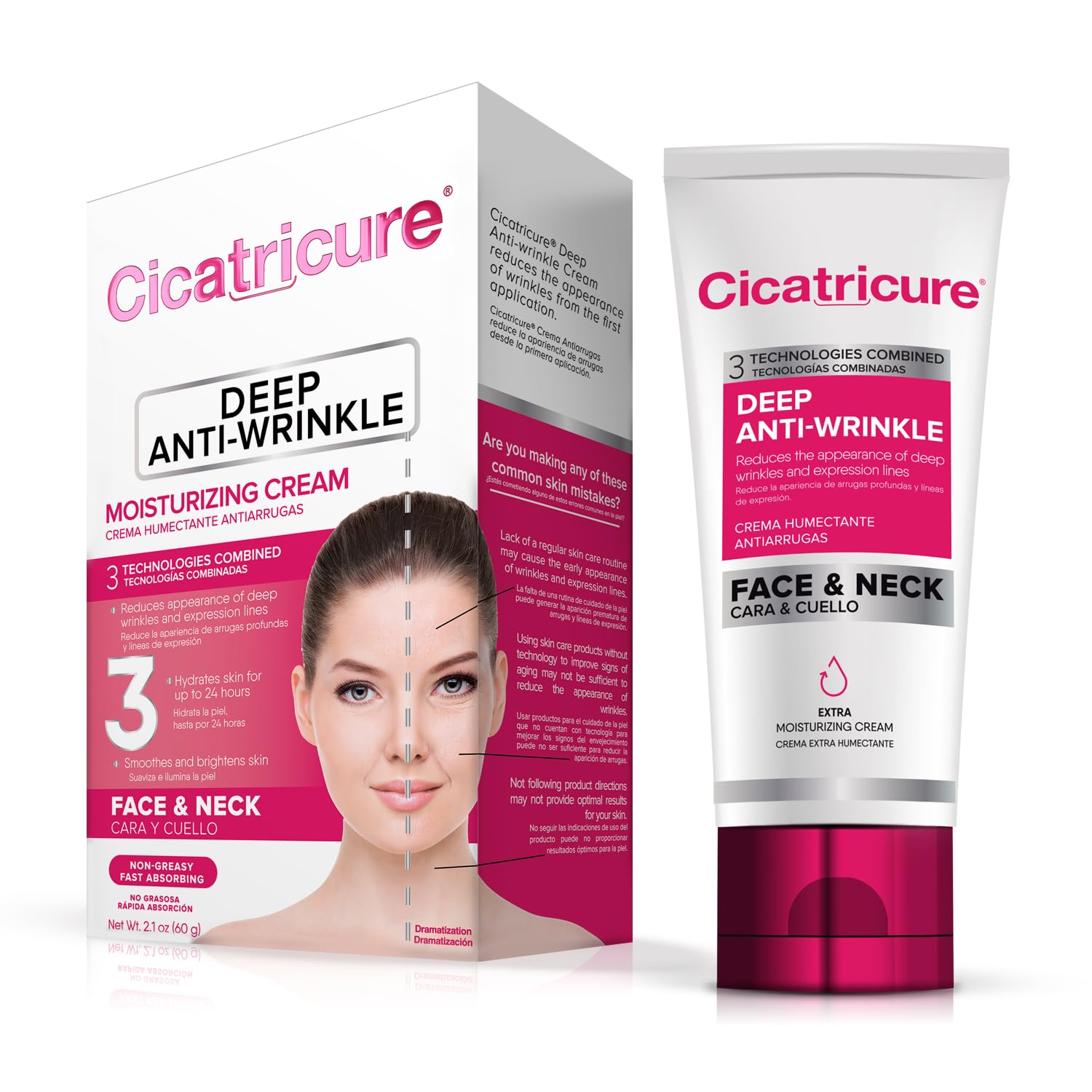 Photo 1 of Cicatricure Deep Anti-Wrinkle Face & Neck Cream, Reduces the Appearance of Wrinkles from 1st Use, Face Moisturizer, 2.1 Ounces