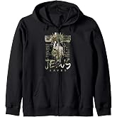 Redleg Camo Cross Jesus Saves Hand Camouflage Pattern Zip Hoodie