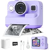 Instant Print Camera for Kids,2.4 Inch Screen Kids Instant Cameras, Christmas Birthday Gifts for Girls Age 3-12, Portable Toddler Toy for 3 4 5 6 7 8 9 10 Year Old Girls Boys Purple