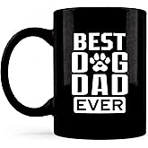QICLM Dog Dad Mug, Best Dog Dad Gifts for Men Ceramic Coffee Cup, Puppy Pet Lover Owner Gifts for Birthday Christmas Coffee Tea Mugs 11 oz