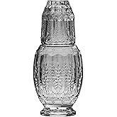 Elle Decor Vintage Bedside Water Carafe with Tumbler Glass – Elegant Pitcher and Matching Drinking Cup Doubles As Lid (Gray)