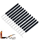 Pack of 12 Teasing Needle Bent with Plastic Handle