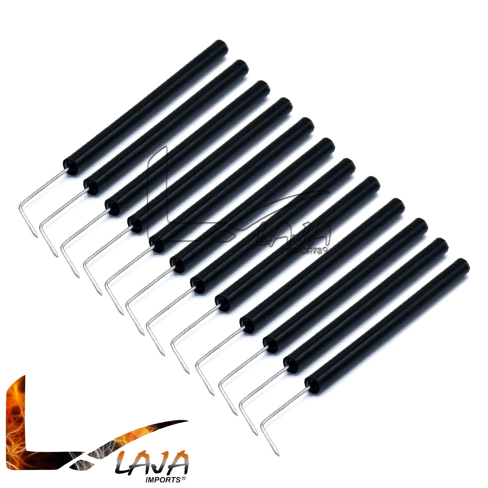 Pack of 12 Teasing Needle Bent with Plastic Handle