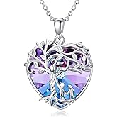 KoyeKei 925 Sterling Silver Necklace Gifts for Women Crystal/Opal Jewelry Pendant Christmas Birthday Gift