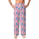 Halloween Pajamas Men Funny Print Ghost Pumpkin Pajama Pants Drawstring Soft Holiday Pajamas with Pockets