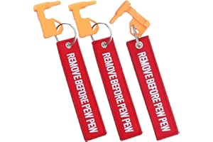 YONCONO 3Pack Chamber Safety Flag Fits Rifle Handguns Shotgun Pistol, Embroidery Tags Keychain Remove Before Pew Pew - Univer
