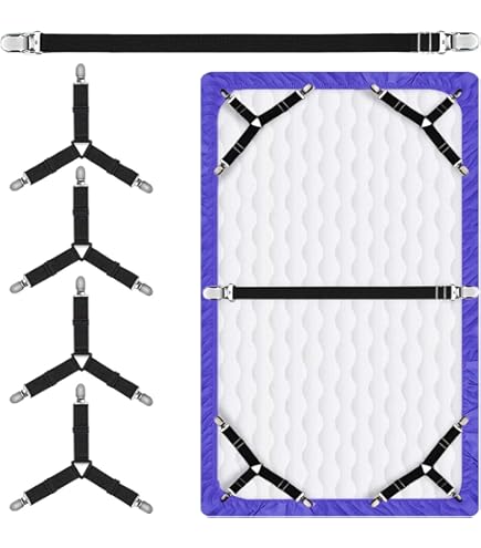HURRISE Porte-draps de lit 4pcs Corners Réglables Stripts de Lit States