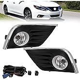 AniyaFDCX 2Pcs Fog Lights Compatible With 2016 2017 2018 Altima Fog Lamps Assembly w/Wiring Harness and Switch Kit 1 Pair of Front Bumper Lights