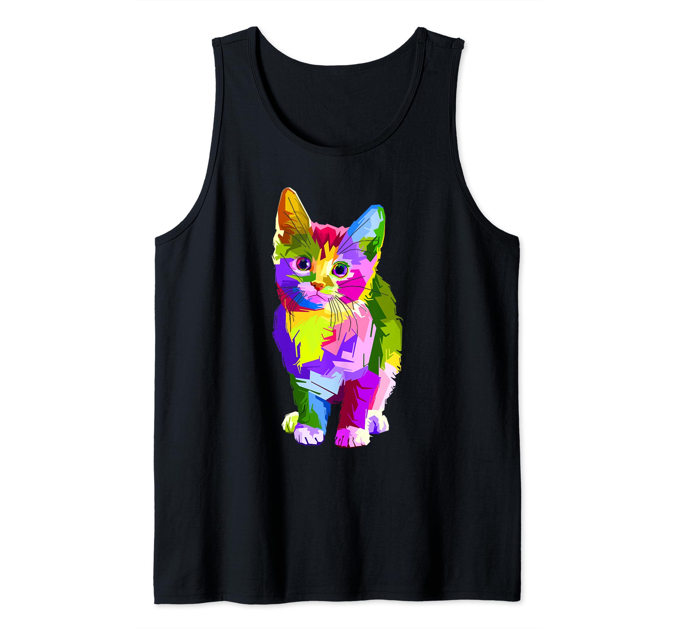 Cute Kitten Rainbow Kitty Cat Tank Top