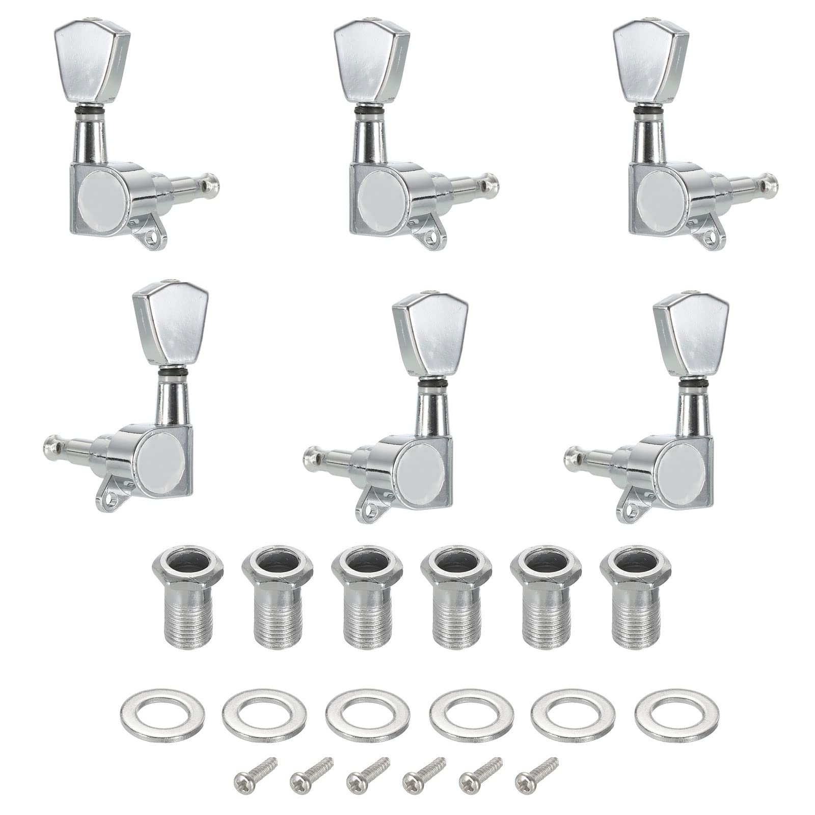 PATIKIL Guitar Machine Heads (3L + 3R) Sealed Tuning Pegs Tuners Set for Electric or Acoustic Guitars