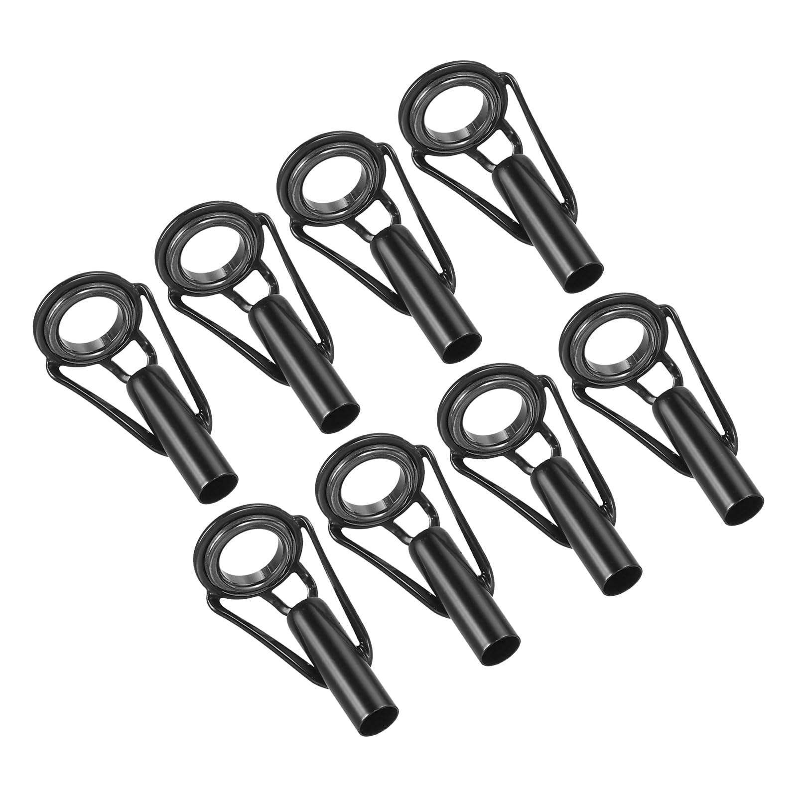 PATIKIL 4.4mm Fishing Rod Tip Repair Kit, 8pcs Stainless Steel Pole Ring Guide Replacement for Saltwater Freshwater Fishing, Black