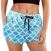visesunny Stylish Women's Summer Floral Beach Boardshorts with Pockets Swim Trunks Quick Dry Swimming Shorts for Women