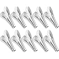 10PCS Serving Tongs, Small Kitchen Tongs,XEVOM Stainless Steel small tongs, Appetizer Tongs Ice Tongs Mini Sugar Tongs (5 Inch)