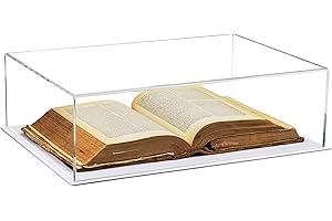 BETTER DISPLAY CASES Acrylic Display Case – Versatile Small Rectangle Clear Acrylic Boxes for Display with White Base – Display Case for Collectibles, Action Figures, Models – 20" x 14" x 6" – Dustproof (A071-C-WDS)