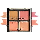 MISS2M Forever 24-Hour Waterproof Blush Palette with Matte Long-Lasting Powder Blush Formula, 0.63 Oz
