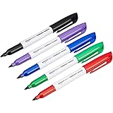 Amazon Basics Fine Point Tip Permanent Markers, Assorted Colors, 12-Pack
