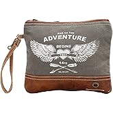 Myra Bag Adventure Begins Upcycled Canvas Wristlet Bag S-1020