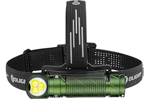 OLIGHT Camping Headlamp with Red Light, Perun 3 3000 Lumens Rechargeable LED Right Angle Flashlight with Clip, IP68 Waterproo