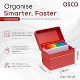 Osco Red Hi-Gloss Index Box with A-Z Dividers and 100 Cards view 3