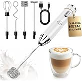 Zulay Kitchen Rechargeable Milk Frother Handheld - Frother Wand, Drink Mixer, Electric Whisk Frother, for Cappuccinos, Matcha