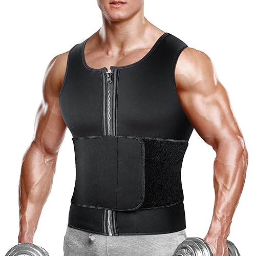 A+ Choice Sauna Vest Waist Trainer for Men Mens Sauna Suit Large