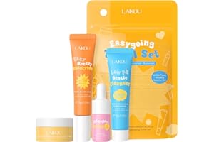 BSMKCL Hydrating Skin Care Set Travel Kit, Gifts for Women and Teenage Girls, 4 Piece Skincare Essentials Set Mini Travel Size With Facial Cleanser, Cream, Serum, Sunscreen - Travel Essentials Gift Set