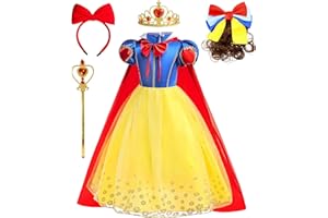 Princess Costume Dress for Girls Fancy Fairy Dressing Up Kids Cosplay Outfit Birthday Party Halloween