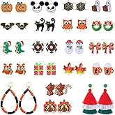 20 Pairs Valentine’s Day St Patrick's Day Easter Hypoallergenic Drop Stud Earrings Bulk for Girls Women Clover Shamrock Green Hat Easter Eggs Bunny Earrings Dangle Stud Earrings Set for Teen Girls Women