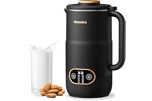 Arcmira Automatic Nut Milk Maker, 35 oz Homemade Almond, Oat, Coconut, Soy, Plant Based Milks and Non Dairy Beverages, Soy Milk Maker Machine with Delay Start/Keep Warm/Self-Cleaning/Boil Water, Black