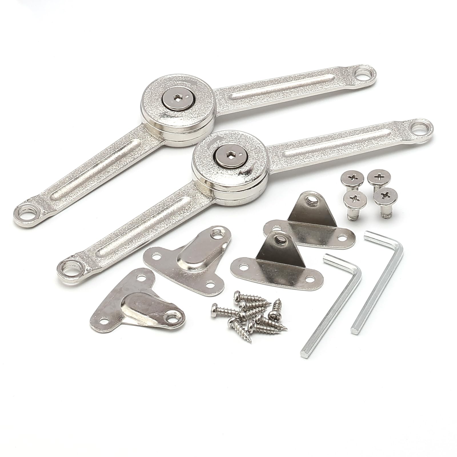 Unxuey Heavy Duty Lid Stay Hinges, 2Pcs Folding Lid Support Hinge, Perfect for Desks Cabinets Closet Wardrobe or Toybox