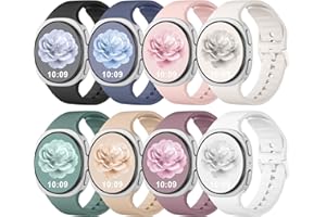 DaQin 8 Pack Sport Bands Compatible for Samsung Galaxy Watch 8 Band 40mm 44mm/Galaxy Watch 8 Classic 46mm, No Gap Soft Silico