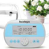 Sainlogic Automatic Plant Waterer for 15 Potted Plants, Self-Watering System with Humidity Monitor Display, Deep Root Irrigation, IP64 Programmable Timer, Ideal for Vacation, Travel and Indoor Garden