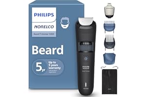 Norelco Philips Beard Trimmer 5000 Series, 100% Waterproof Beard Styler, Precision Dial with 40 Lock-in Trimming Settings, Self-Sharpening Metal Blades & Beard Hair Mess Collector, BT5775/40