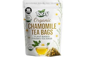 Tozzy Organic Chamomile Tea – 100 Count, Plant-Based Pyramid Tea Bags