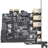 PCIe to USB 3.2 Gen 2 Card 20 Gbps 5 Port (3 USB Type A 2 USB Type C) Expansion Card for 7/8/10/11 for Linux fo PC