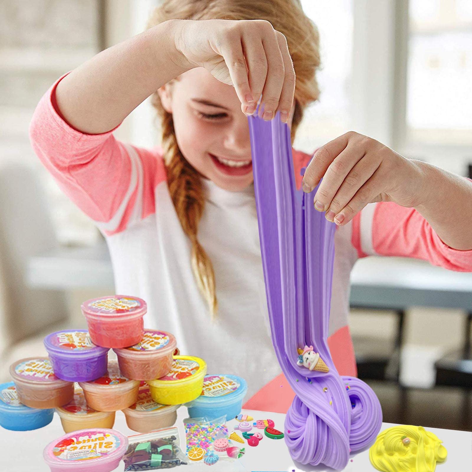 Butter Slime Kit for Girls and Boys 11pack with Scent,Stretchy and Non-Sticky,Stress Relief Fidget Toy,Birthday Gift and Party Favors Easter Basket Stuffers Christmas Party Supplies