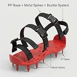 QWORK Gunite Spiked Shoes 1 Pair Lawn Aerator Shoes 1 inch Short Spikes Red view 4