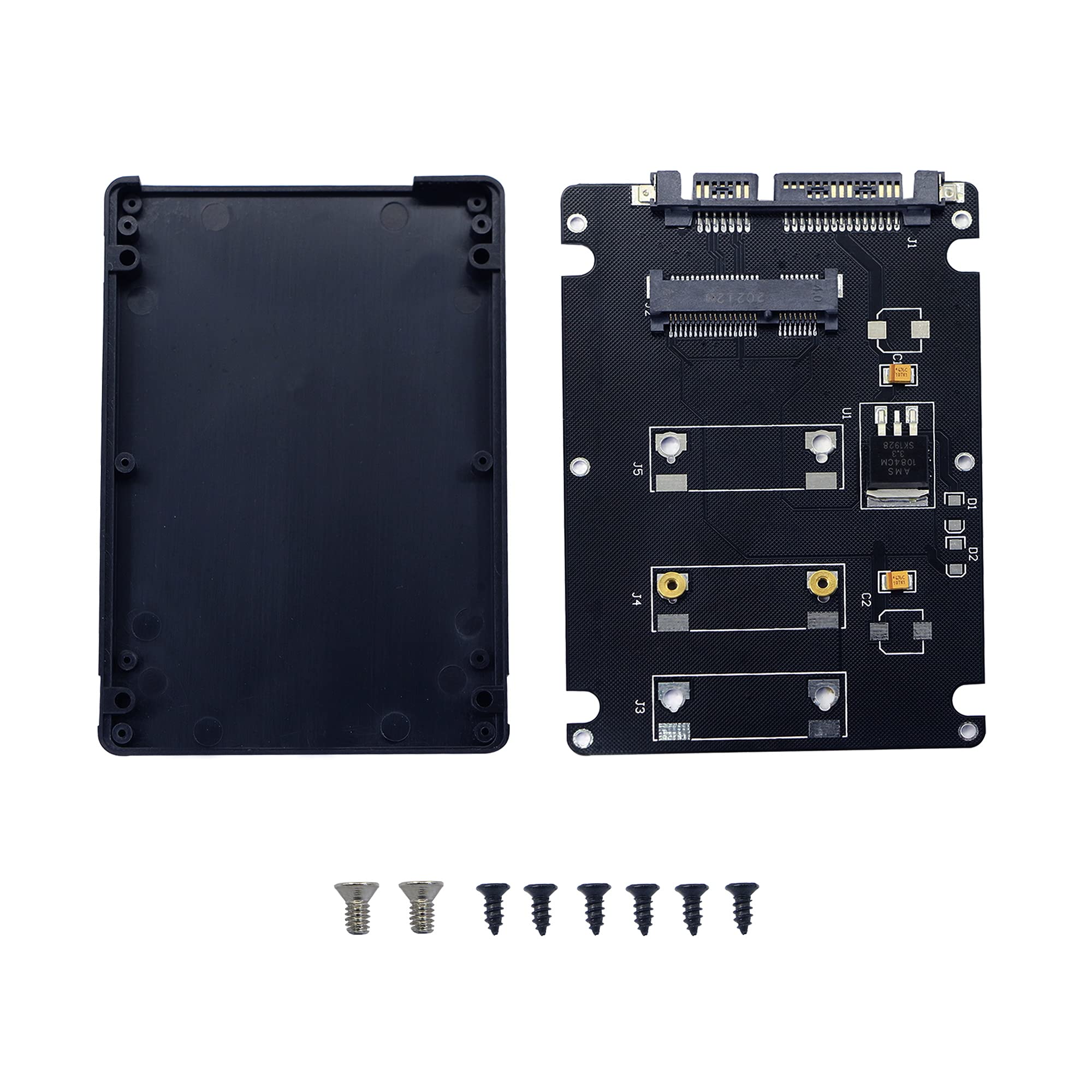 GINTOOYUN MSATA Mini PCI-E SSD to 2.5 Inch SATA Converter Card with Shell, Black， for Notebook Laptop，Desktop Computer and More