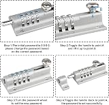 Spopal 2 Pack 120mm Combination Locking Bolt 4-Digit Keyless Door Latch Zinc view 4