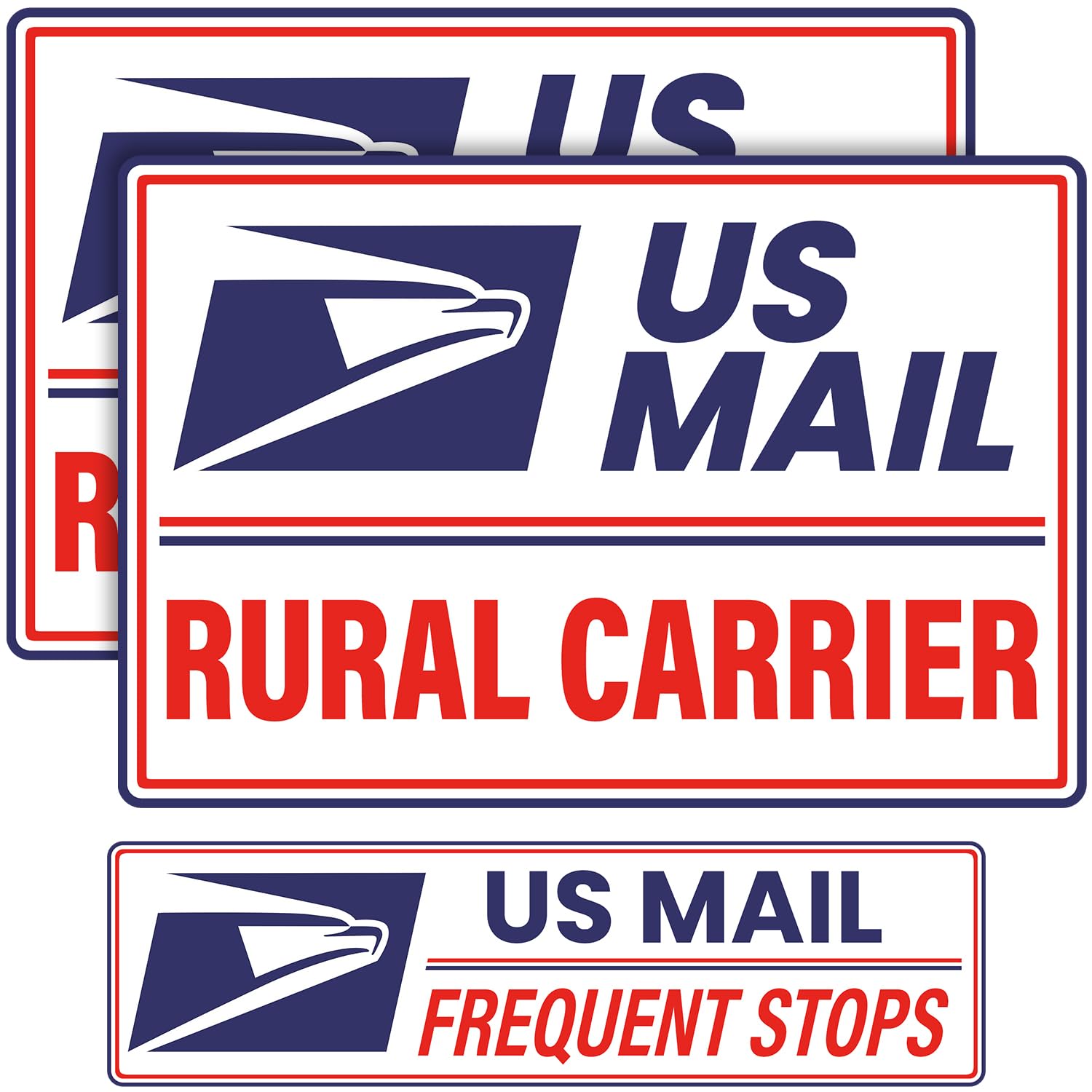 Photo 1 of (3 Pack) U.S. Mail Delivery Driver Magnetic Signs U.S. Rural Delivery Carrier Magnets, 2 (12"×8") 1 (11"×3") For Cars, SUV, Trucks, Reflective (white)