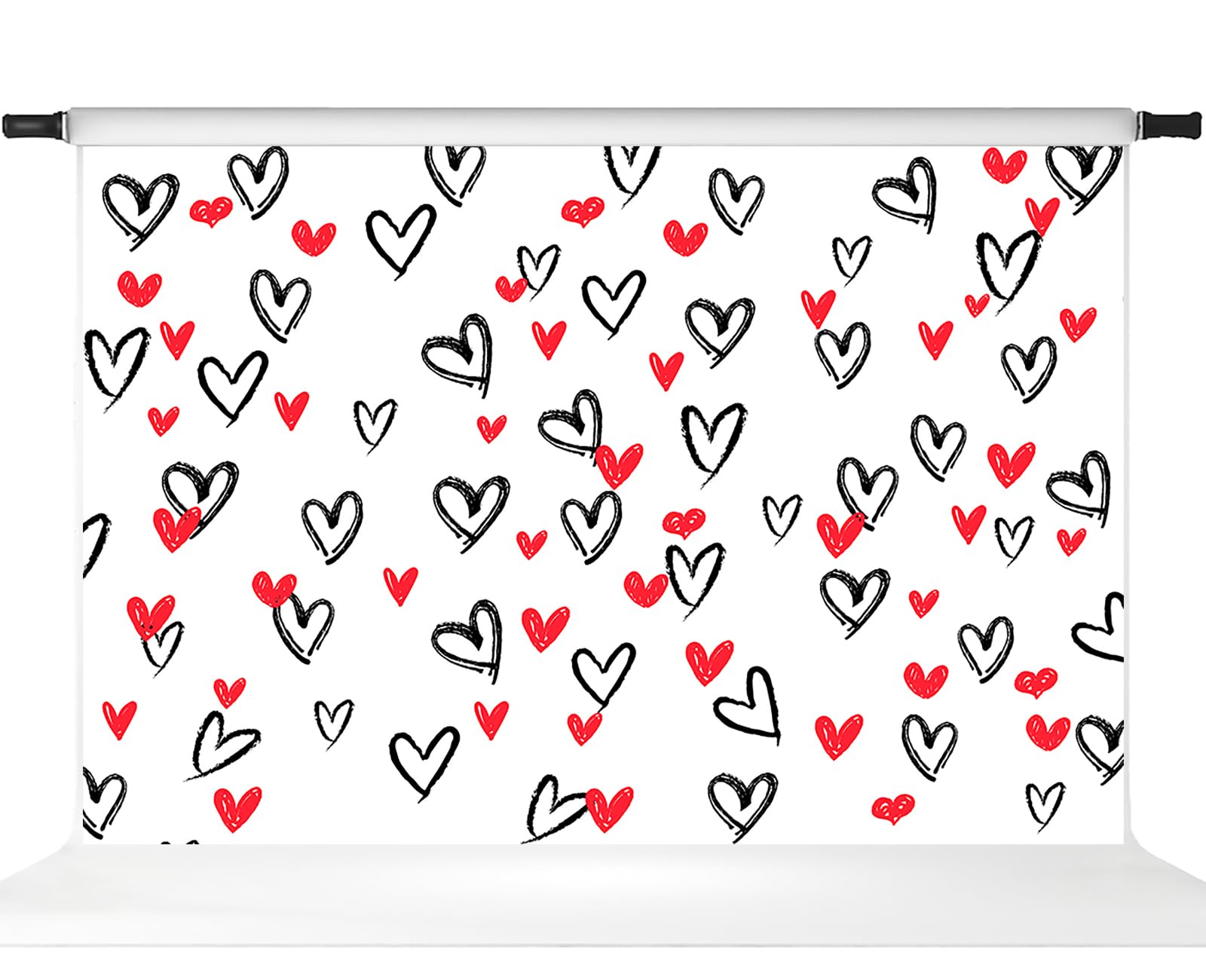 Photo 1 of Kate Valentine Backdrops Heart Photo Backdrop Romantic Red and Pattern Background for Valentine Photography Studio Props, 10x6.5ft