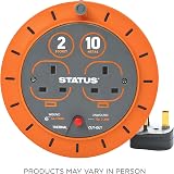 Status 10m Cassette Cable Reel with Double Socket 10A Extension Lead Orange view 7
