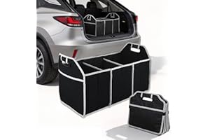 Organizer for Car Truck, Automotive Storage Bag, Collapsible 3 Compartment Waterproof 50 * 33 * 33cm Travel Accessories, Anti
