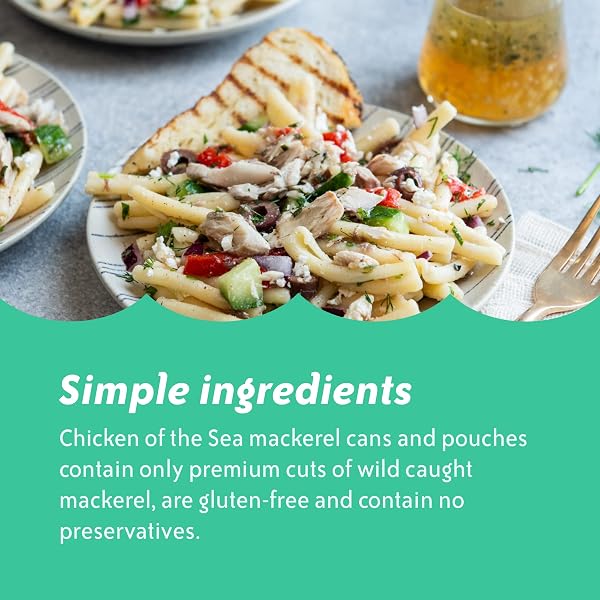 CHICKEN OF THE SEA CHUB MACKEREL IN BRINE, 15 OUNCE CAN (PACK OF 1), HIGH IN CALCIUM, WILD CAUGHT CANNED MACKEREL