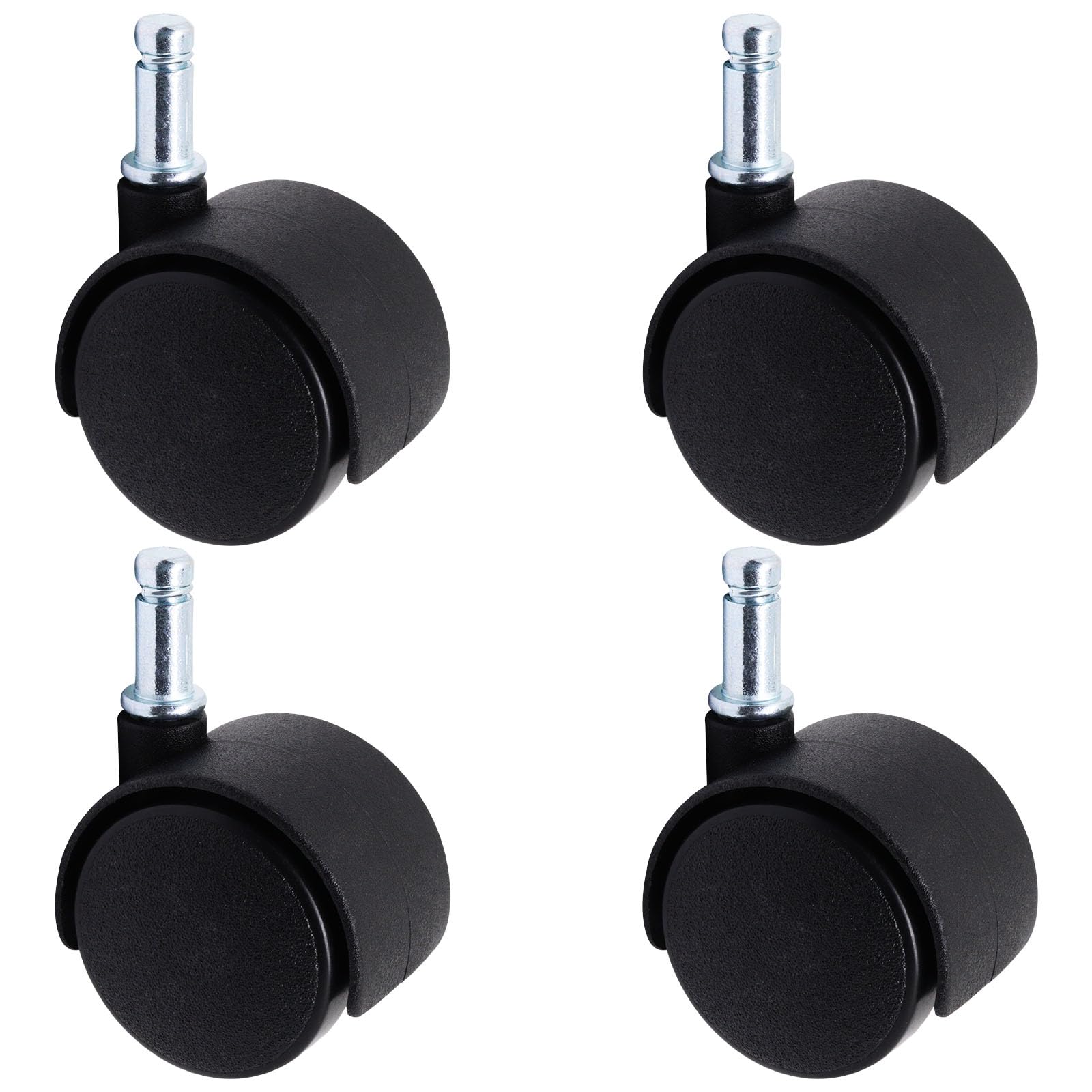 Photo 1 of SWZHAI Plastic Casters Set of 4, M8 Circlip Stem Caster Wheels 1.5 inch, Black Nylon Swivel Caster Wheels Replacement for Furniture, Office Chair, Table, Cabinet, Shelf