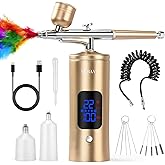 Airbrush Kit with Compressor 48PSI High-Pressure, Non-Clogging Air Brush Set Cordless Rechargeable with 0.3mm Nozzle and Cleaning Brush for Nail Art, Makeup, Painting, and Cake Decorating