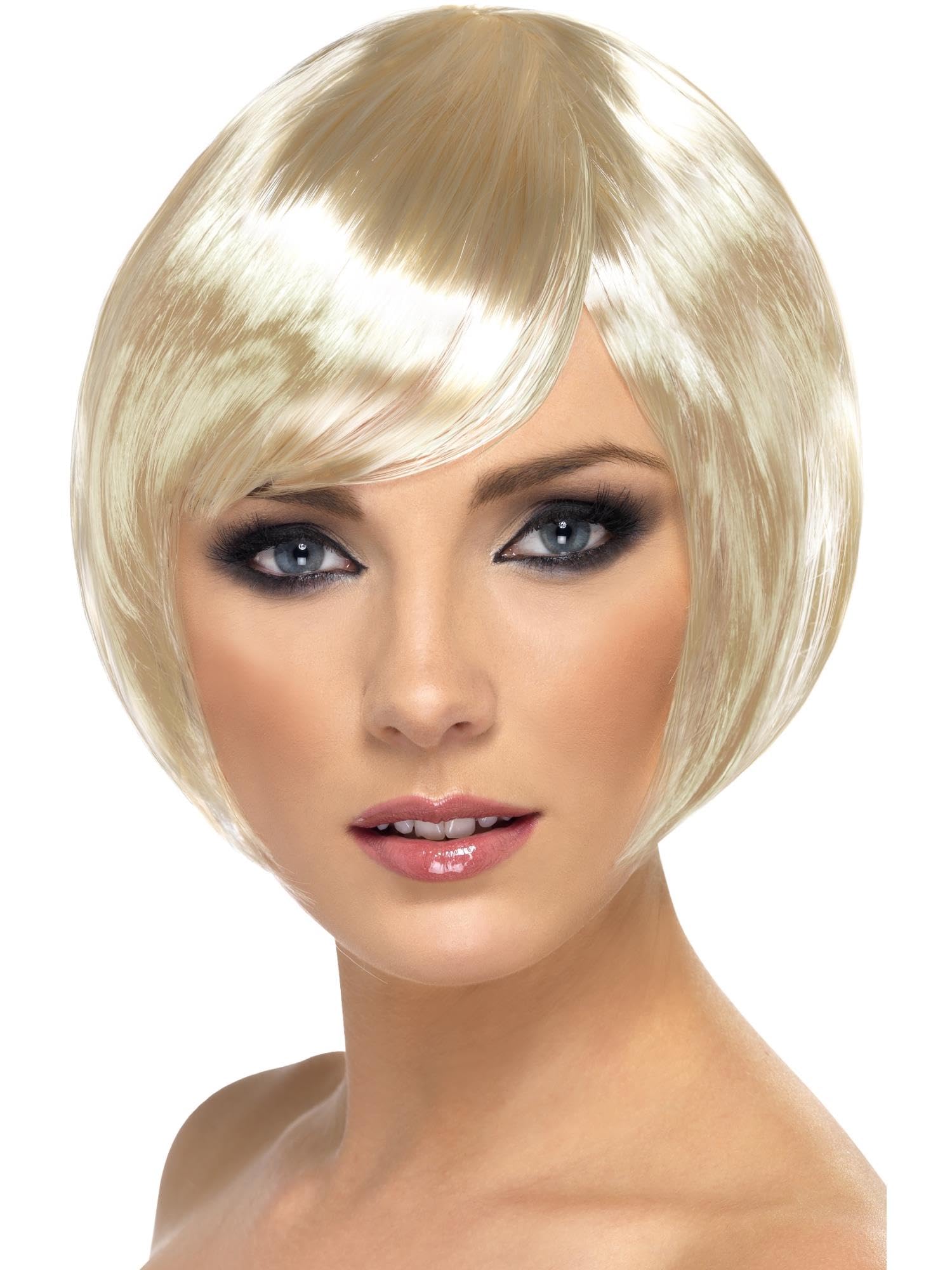 Smiffys Babe Wig, Blonde Short Bob with Fringe, Ladies Glamour Wigs Fancy Dress, Adult Dress Up Wigs — image 1