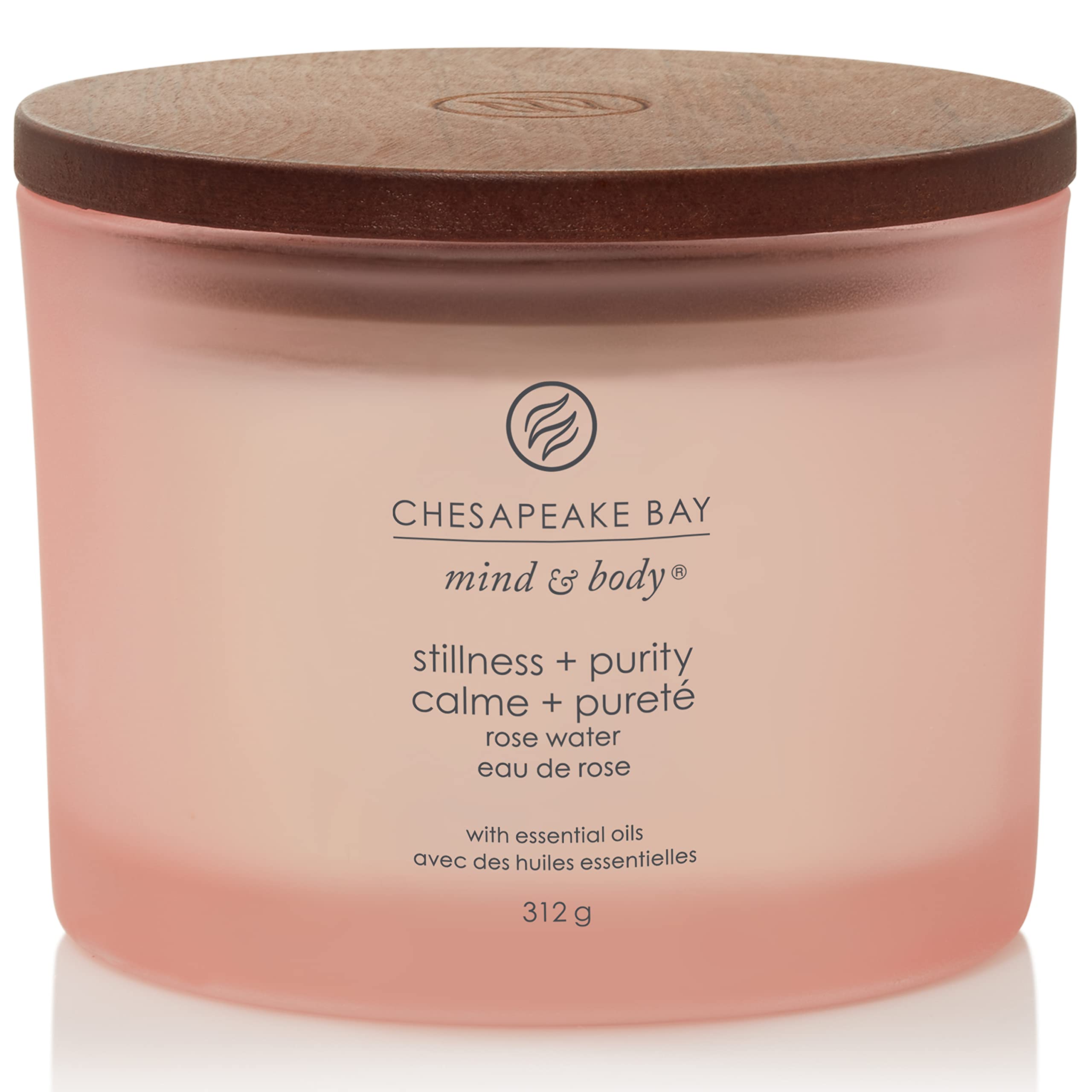 Chesapeake Bay Scented Candle | Stillness + Purity (Rose Water) 3 Wick Tumbler Aromatherapy Candle | Burn Time: Up to 24 Hours | Mind & Body Collection